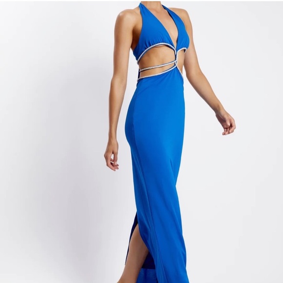 NWT Brand New Meshki NICHA Diamante Cut Out Midi Dress - Picture 5 of 16